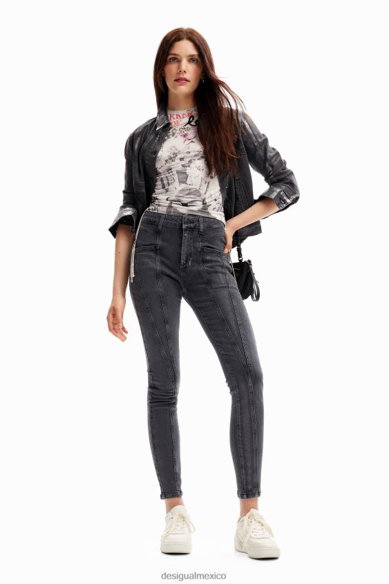 Desigual mujer jeans ajustados metalizados con push-up VZ26R0257 ropa