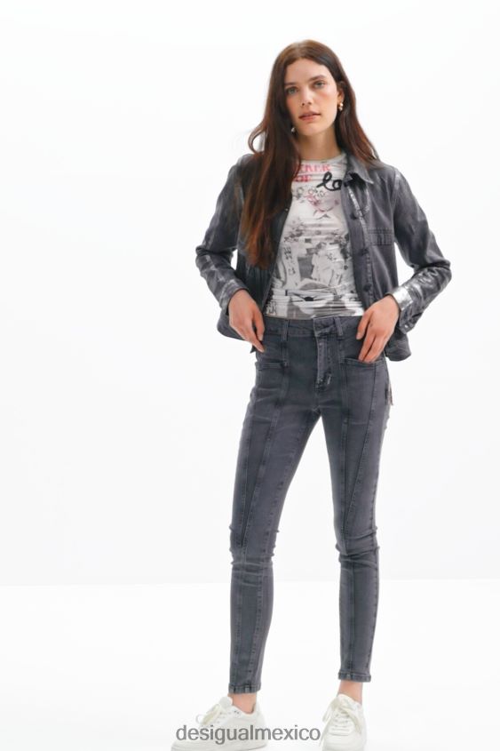 Desigual mujer jeans ajustados metalizados con push-up VZ26R0257 ropa