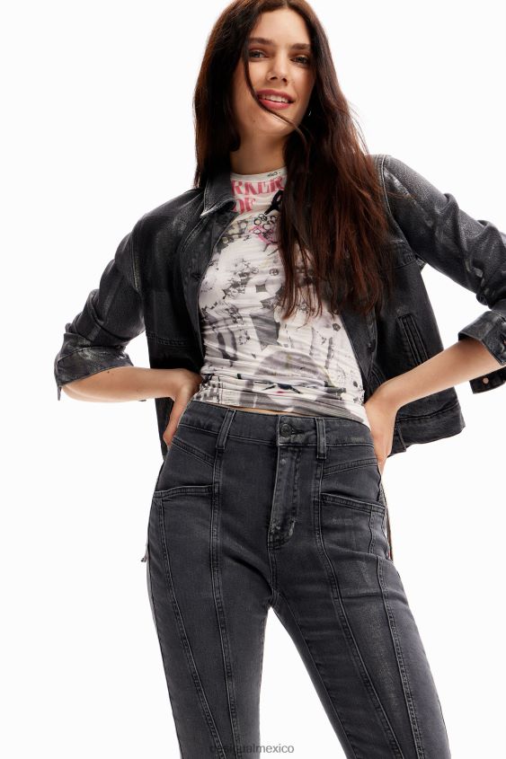 Desigual mujer jeans ajustados metalizados con push-up VZ26R0257 ropa