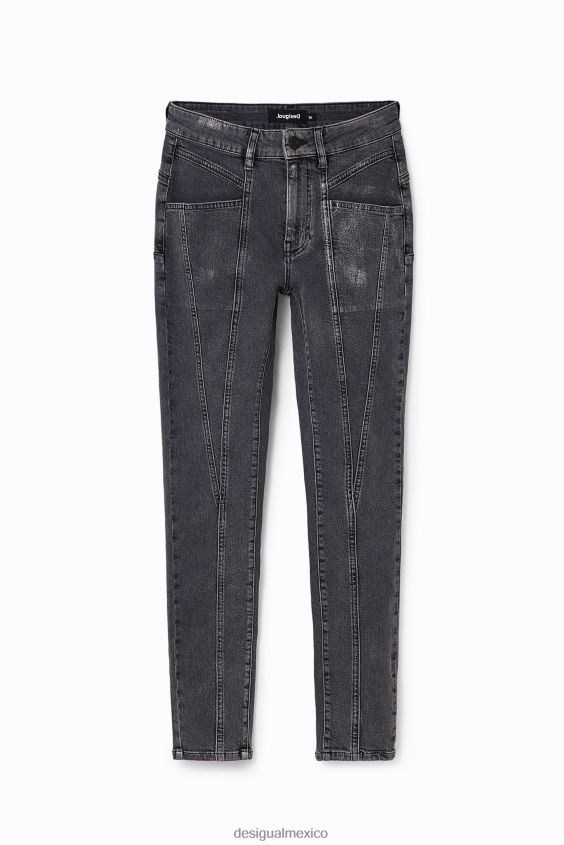 Desigual mujer jeans ajustados metalizados con push-up VZ26R0257 ropa