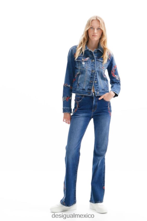 Desigual mujer jeans anchos con flores VZ26R0138 ropa