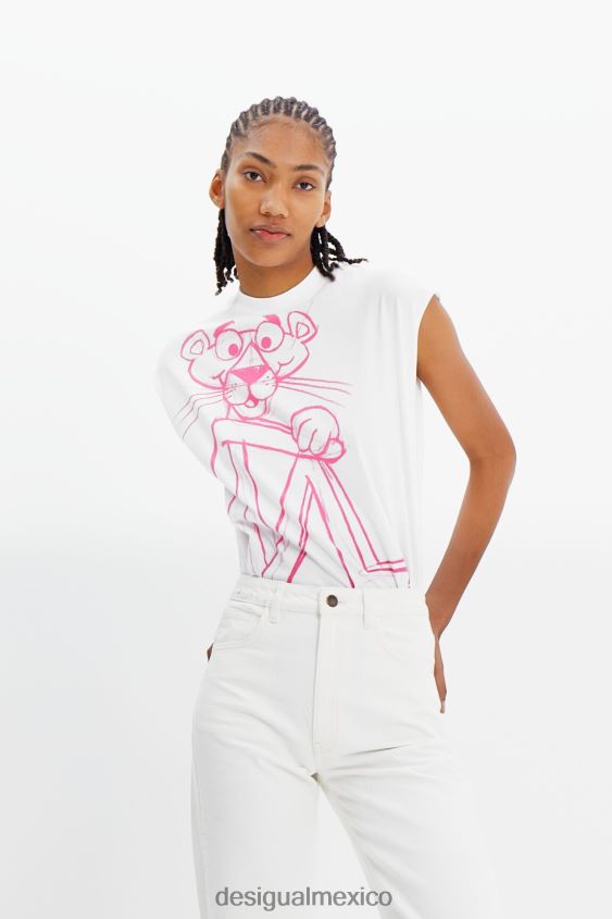 Desigual mujer jeans anchos con pantera rosa VZ26R0498 ropa