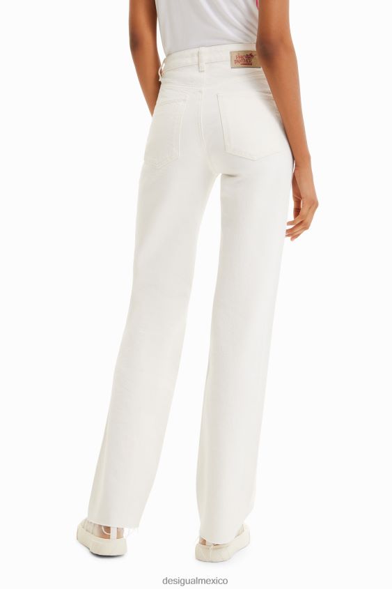 Desigual mujer jeans anchos con pantera rosa VZ26R0498 ropa