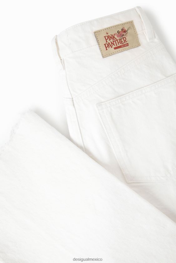 Desigual mujer jeans anchos con pantera rosa VZ26R0498 ropa