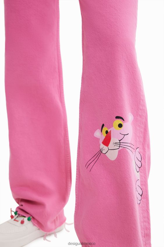 Desigual mujer jeans anchos con pantera rosa VZ26R0639 ropa