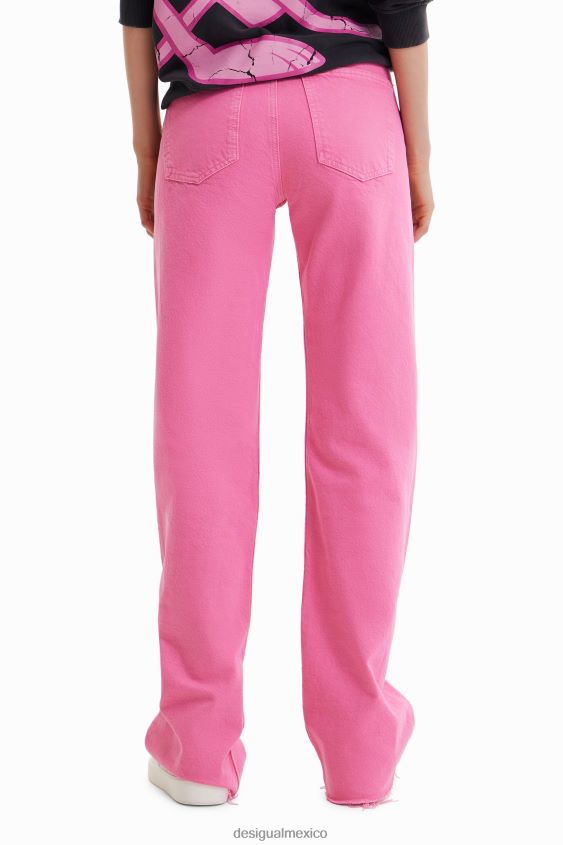 Desigual mujer jeans anchos con pantera rosa VZ26R0639 ropa
