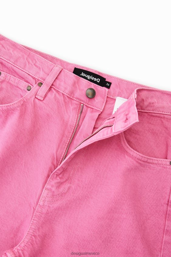 Desigual mujer jeans anchos con pantera rosa VZ26R0639 ropa