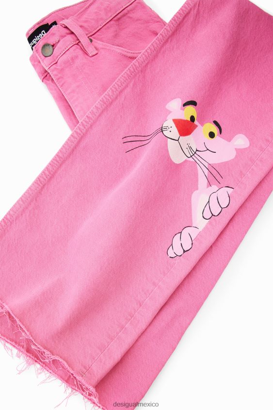 Desigual mujer jeans anchos con pantera rosa VZ26R0639 ropa