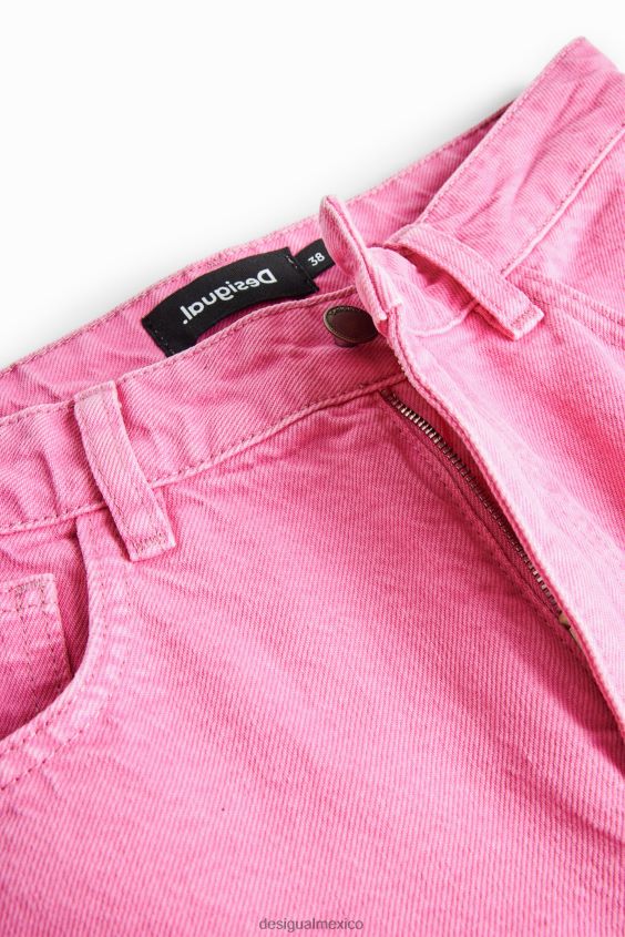 Desigual mujer jeans anchos con pantera rosa VZ26R0844 ropa