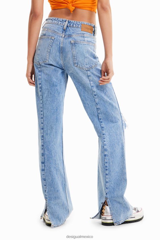 Desigual mujer jeans anchos con strass VZ26R0302 ropa