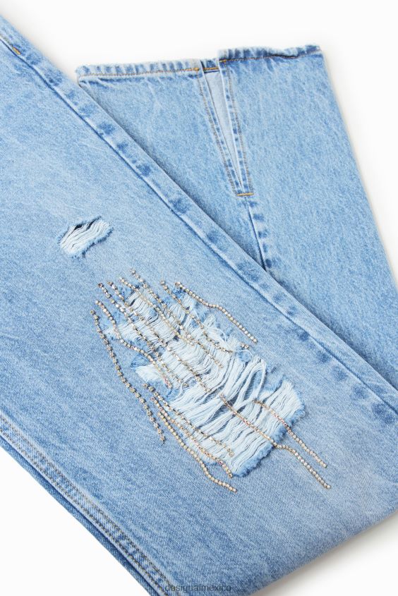 Desigual mujer jeans anchos con strass VZ26R0302 ropa