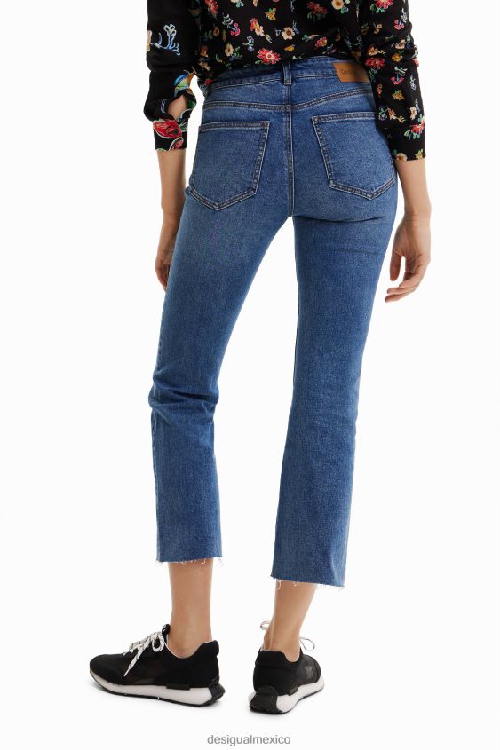 Desigual mujer jeans capri acampanados con bordado floral VZ26R01013 ropa