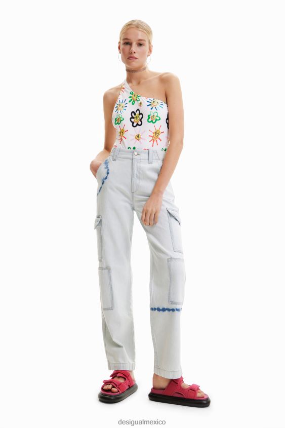Desigual mujer jeans cargo con efecto tie-dye VZ26R0880 ropa