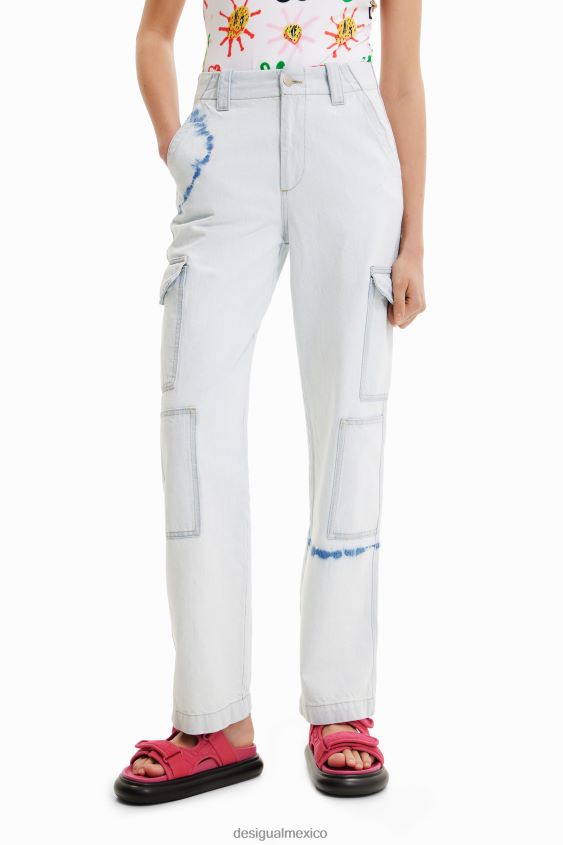 Desigual mujer jeans cargo con efecto tie-dye VZ26R0880 ropa