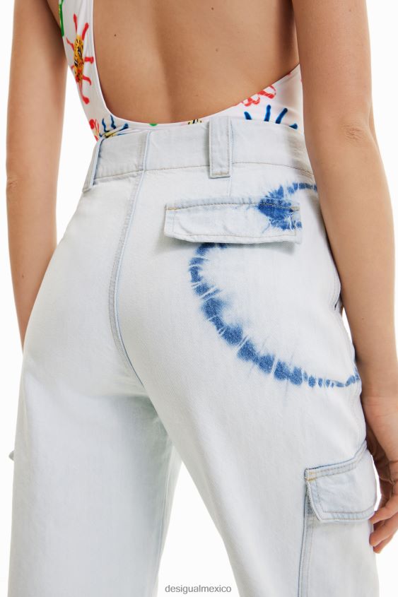 Desigual mujer jeans cargo con efecto tie-dye VZ26R0880 ropa