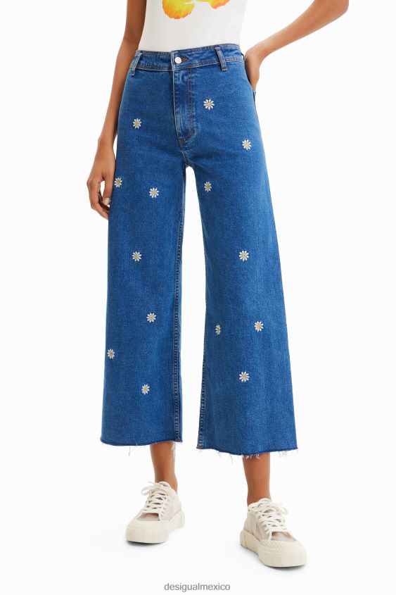 Desigual mujer jeans culotte capri con margaritas VZ26R0318 ropa