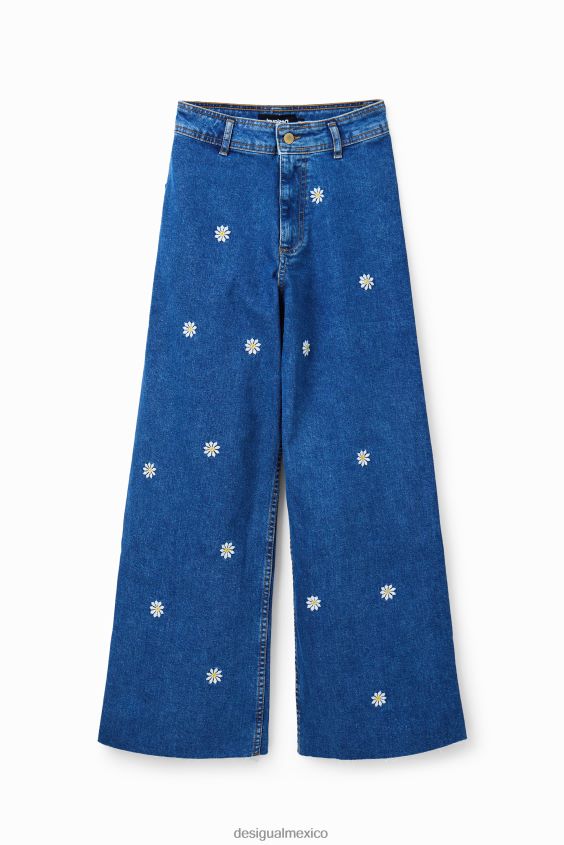Desigual mujer jeans culotte capri con margaritas VZ26R0318 ropa