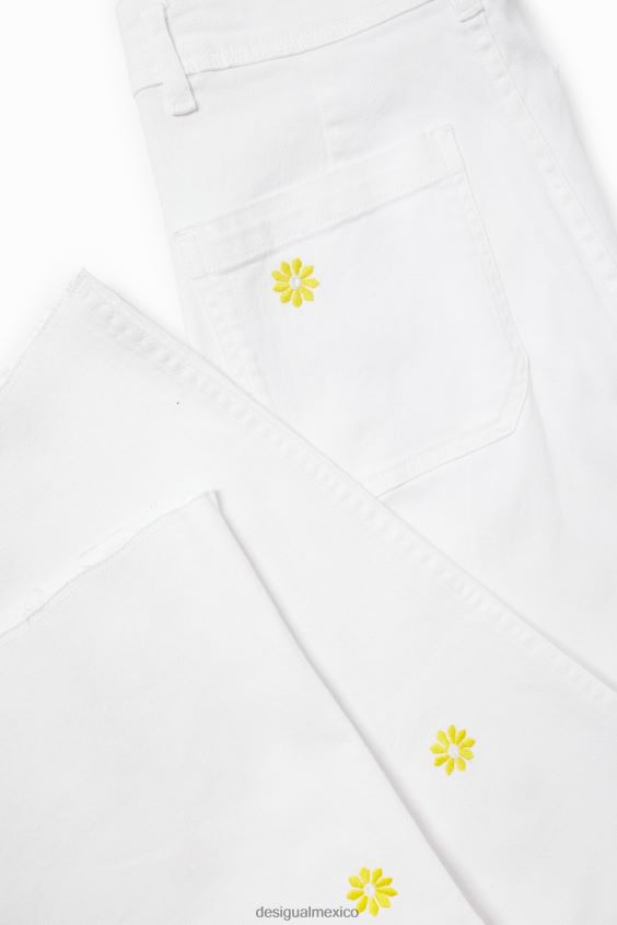 Desigual mujer jeans culotte capri con margaritas VZ26R0379 ropa