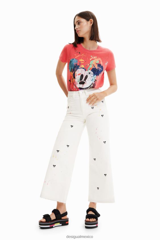 Desigual mujer jeans culotte recortados de mickey mouse de disney VZ26R0837 ropa