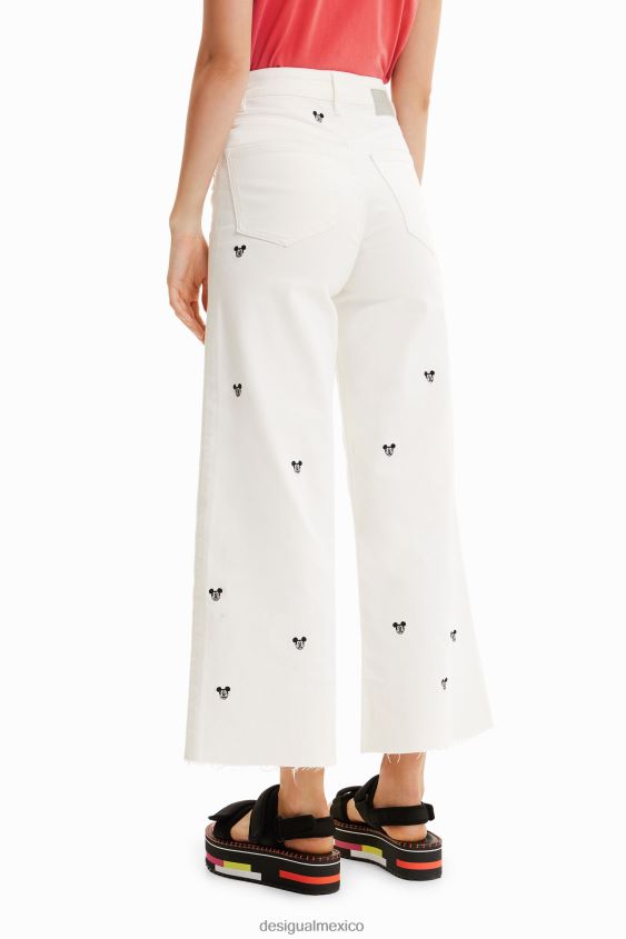 Desigual mujer jeans culotte recortados de mickey mouse de disney VZ26R0837 ropa