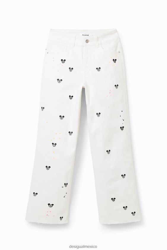 Desigual mujer jeans culotte recortados de mickey mouse de disney VZ26R0837 ropa
