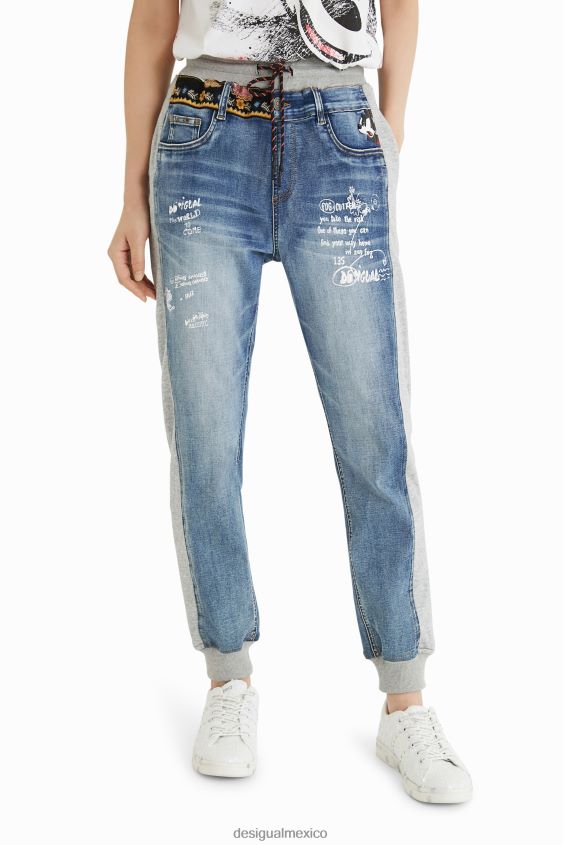 Desigual mujer jeans jogger de mickey mouse de disney VZ26R03 ropa