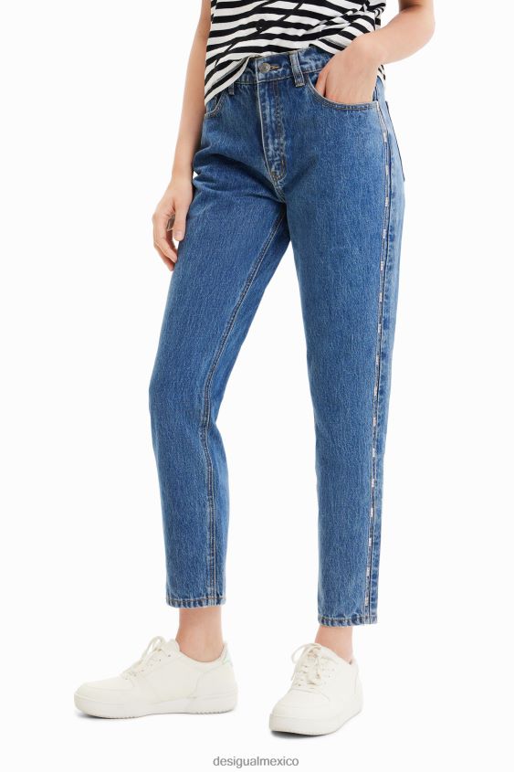 Desigual mujer jeans mom con diamantes de imitación VZ26R0603 ropa