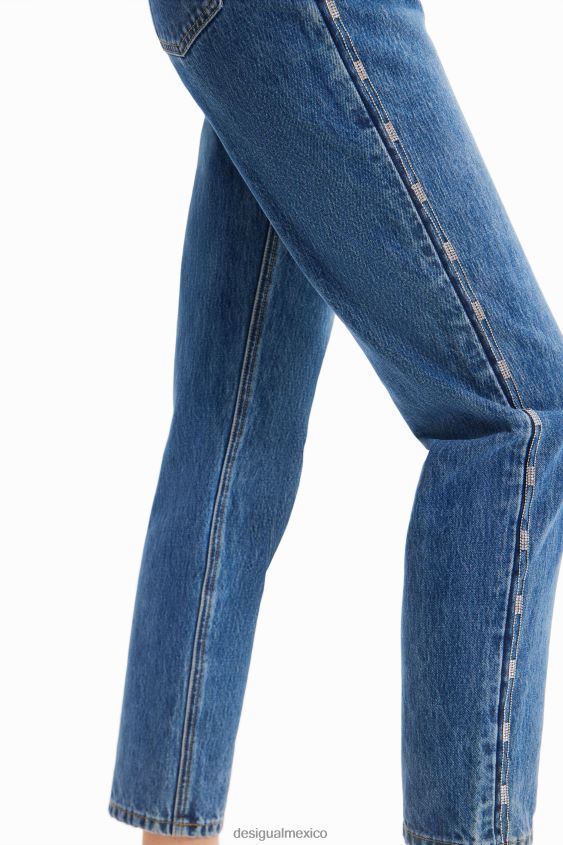 Desigual mujer jeans mom con diamantes de imitación VZ26R0603 ropa