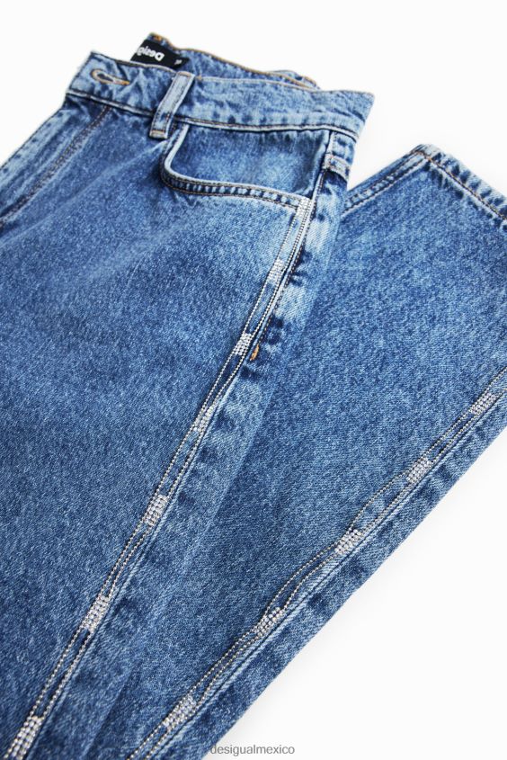Desigual mujer jeans mom con diamantes de imitación VZ26R0603 ropa