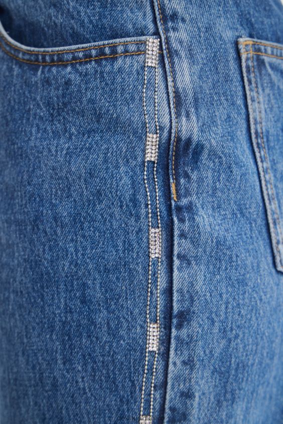 Desigual mujer jeans mom con diamantes de imitación VZ26R0603 ropa