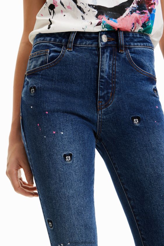 Desigual mujer jeans push-up slim con mickey mouse de disney VZ26R0623 ropa