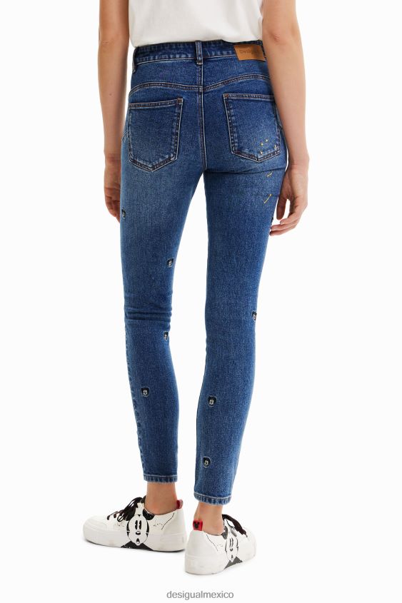 Desigual mujer jeans push-up slim con mickey mouse de disney VZ26R0623 ropa