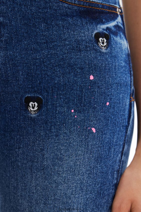 Desigual mujer jeans push-up slim con mickey mouse de disney VZ26R0623 ropa