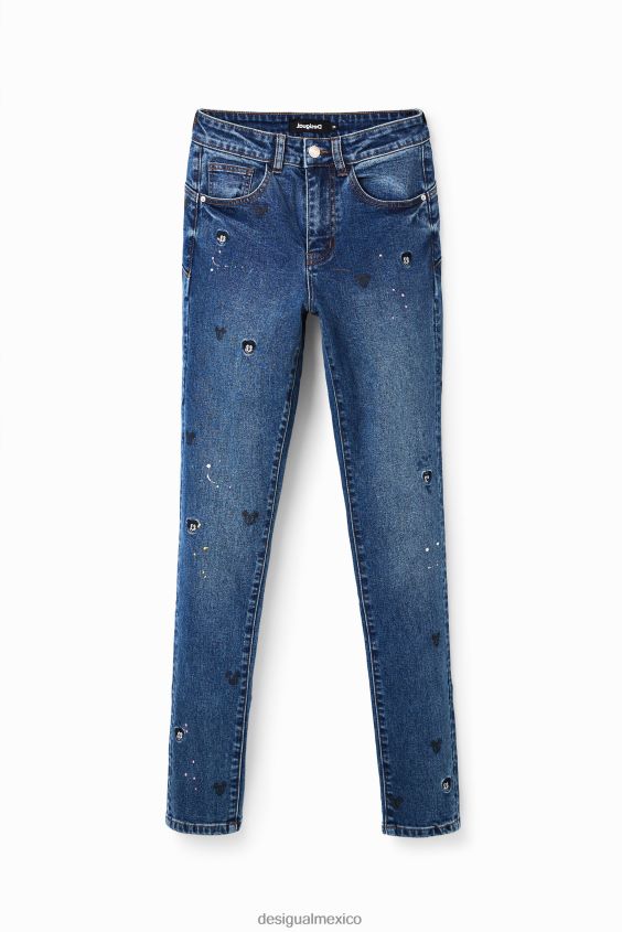 Desigual mujer jeans push-up slim con mickey mouse de disney VZ26R0623 ropa