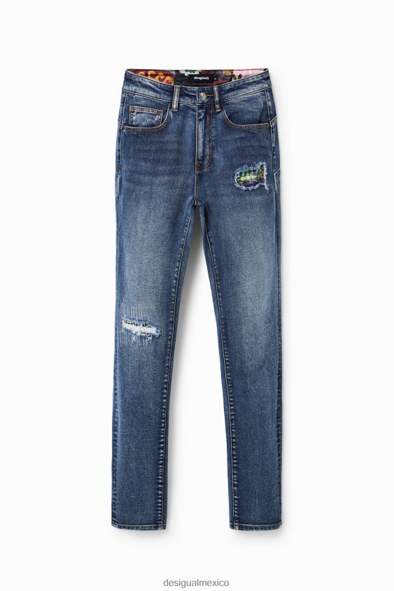 Desigual mujer jeans push-up slim con rotos VZ26R0729 ropa