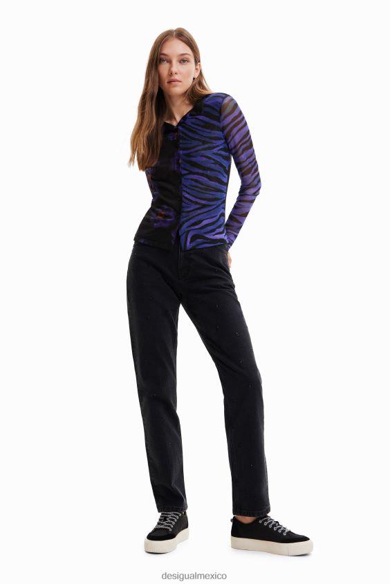 Desigual mujer jeans rectos con strass VZ26R0567 ropa