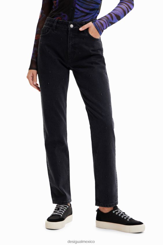 Desigual mujer jeans rectos con strass VZ26R0567 ropa