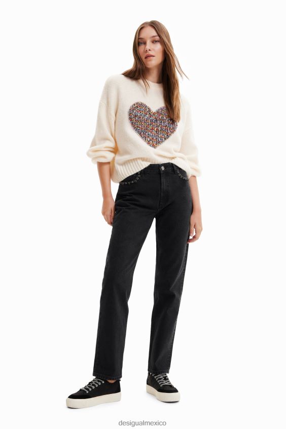Desigual mujer jeans rectos con strass VZ26R0731 ropa