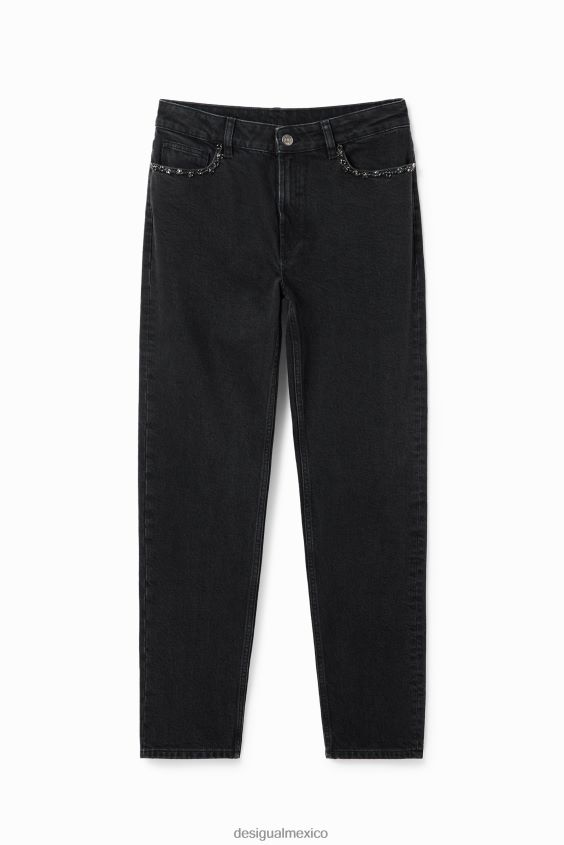 Desigual mujer jeans rectos con strass VZ26R0731 ropa