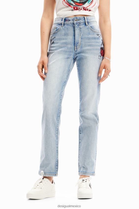 Desigual mujer jeans rectos mickey mouse VZ26R046 ropa