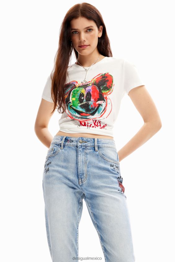 Desigual mujer jeans rectos mickey mouse VZ26R046 ropa
