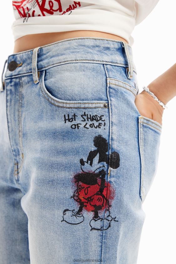 Desigual mujer jeans rectos mickey mouse VZ26R046 ropa