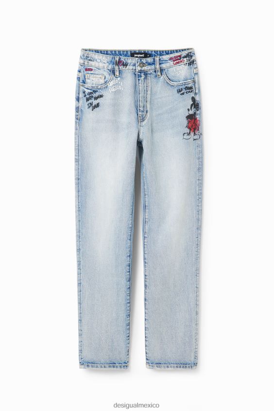 Desigual mujer jeans rectos mickey mouse VZ26R046 ropa