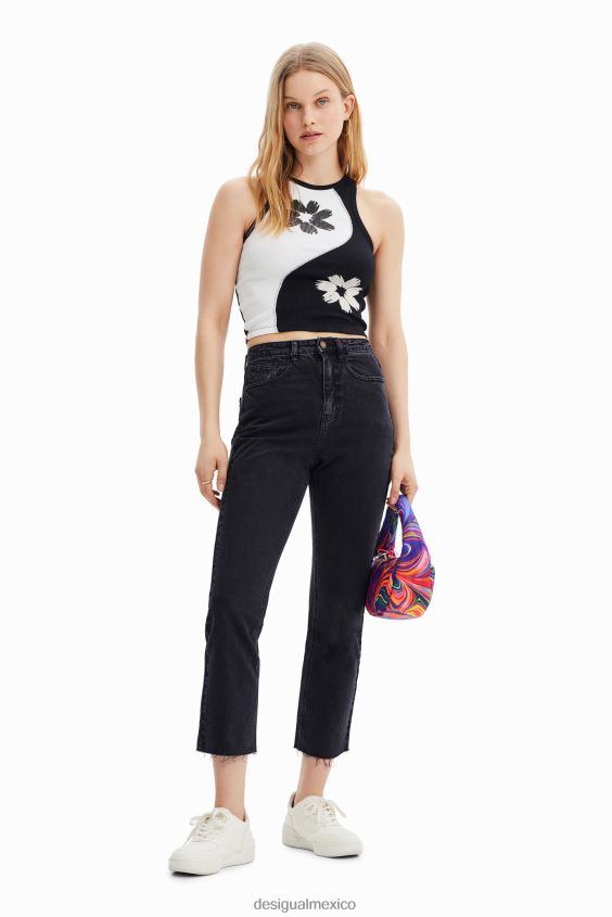 Desigual mujer jeans rectos recortados VZ26R0446 ropa