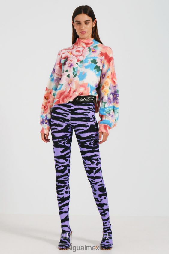 Desigual mujer leggings ajustados con estampado animal VZ26R01047 ropa