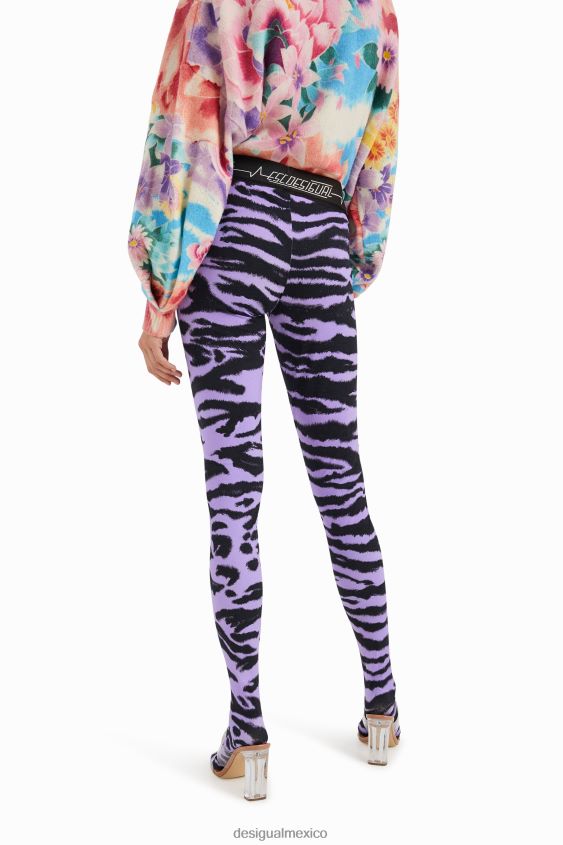 Desigual mujer leggings ajustados con estampado animal VZ26R01047 ropa