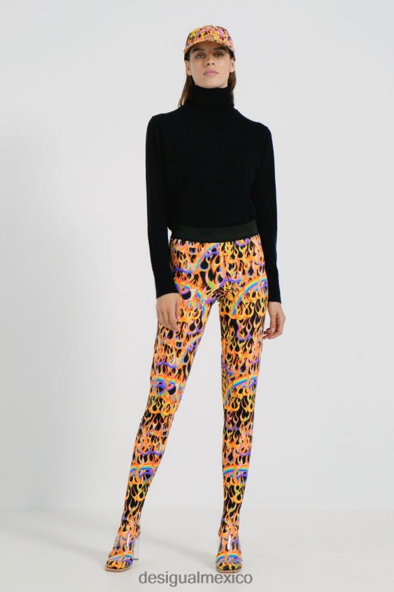 Desigual mujer leggings ajustados con estampado animal VZ26R01048 ropa