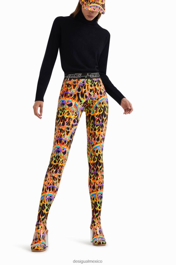 Desigual mujer leggings ajustados con estampado animal VZ26R01048 ropa