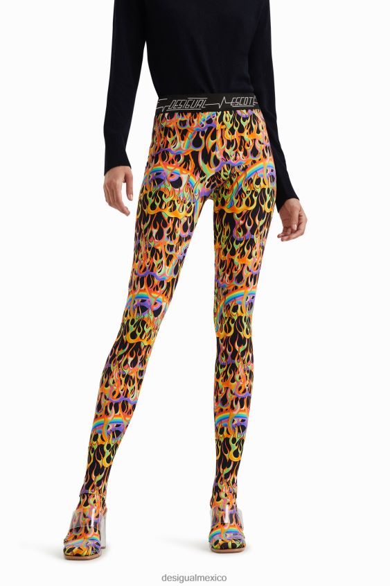 Desigual mujer leggings ajustados con estampado animal VZ26R01048 ropa