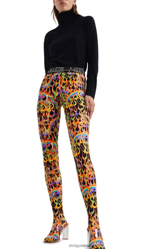 Desigual mujer leggings ajustados con estampado animal VZ26R01048 ropa